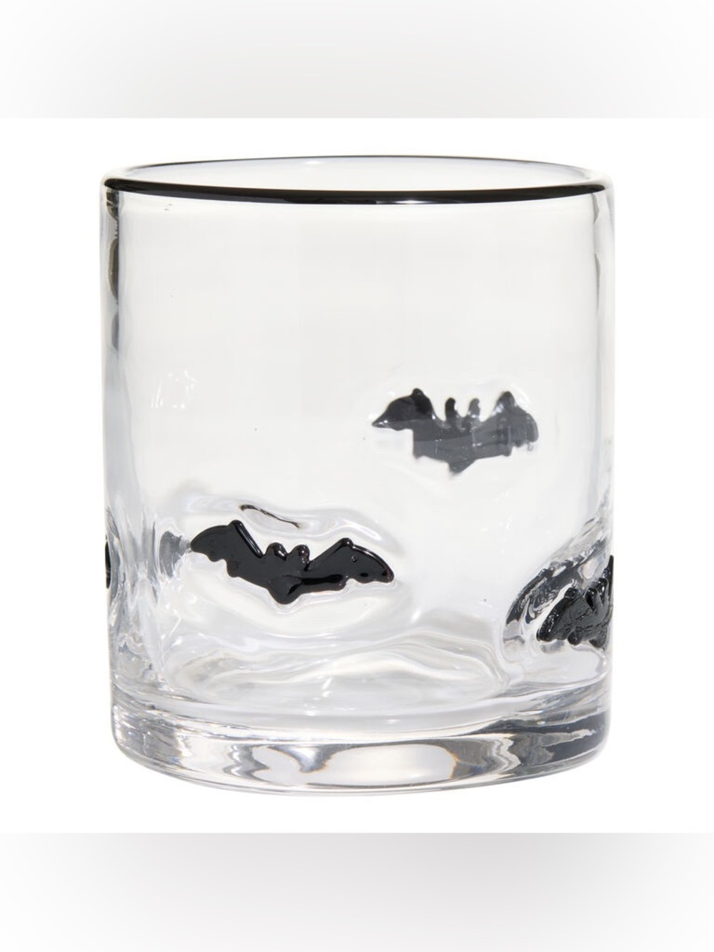 World Market Icon Juice Glass Tumbler Set with Black Bat Accents - Halloween